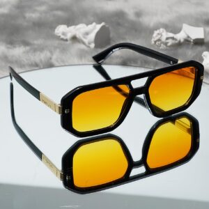 VANLINKER Polarized Vintage Aviator Sunglasses Womens Trendy Square Retro 70s Yellow Tinted Sun Glasses VL9753