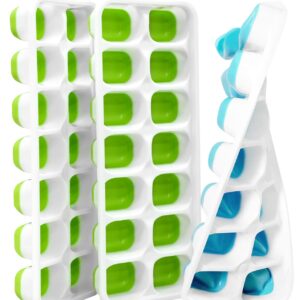 Ice Cube Tray 3 Pack, 42PCS Silicone Ice Trays with Lids for Freezer, Stackable and Easy-Release Ice Trays for Iced Coffee, Drinks, and Cocktails…