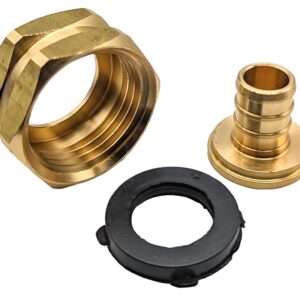 GRIDTECH Brass Garden Hose Adapter Swivel Fitting, 1/2” PEX Barb and 3/4” GHT Female Connector, Heavy-Duty High-Pressure Support, Rust and Corrosion Resistant, Patent Pending