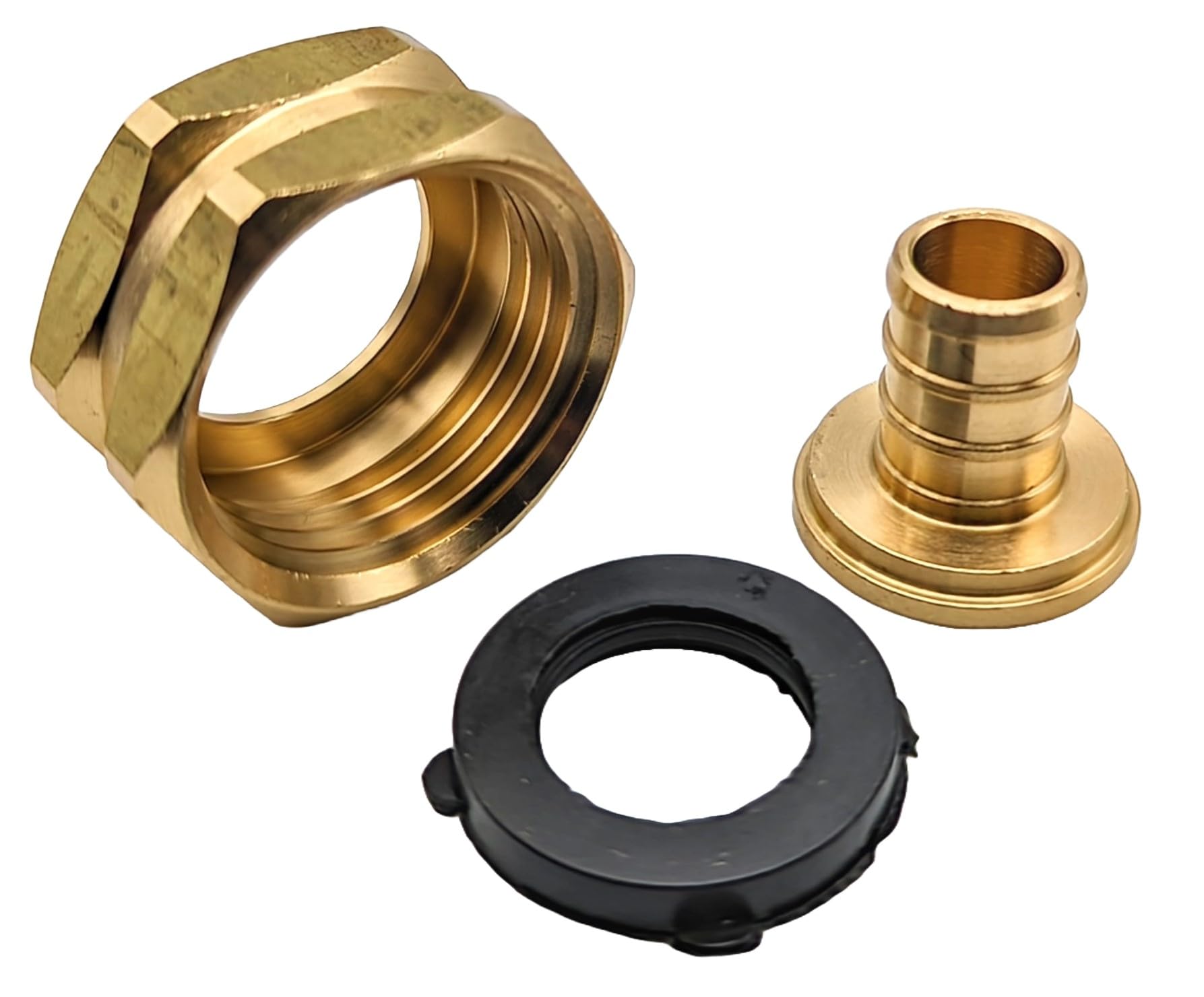 GRIDTECH Brass Garden Hose Adapter Swivel Fitting, 1/2” PEX Barb and 3/4” GHT Female Connector, Heavy-Duty High-Pressure Support, Rust and Corrosion Resistant, Patent Pending