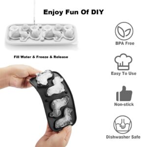 ACOOKEE 3D Dachshund Dog Ice Cube Mold, 4 Hole Fun Shapes Large Dachshund Dog Ice Cube Tray for Whiskey,Cocktail,Bourbon, Cute Novelty Dachshund Dog Gifts for Women, BPA Free