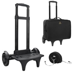 relavel folding hand truck, lightweight dolly cart with 2 big wheels, easier to climb stairs, foldable luggage cart perfect for makeup artists, suitable for moving extra large makeup case backpack