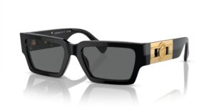 versace unisex sunglasses black frame, dark grey lenses, 54mm