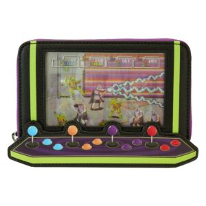 Loungefly Teenage Mutant Ninja Turtles 40th Anniversary Vintage Arcade Lenticular Zip Around Wallet