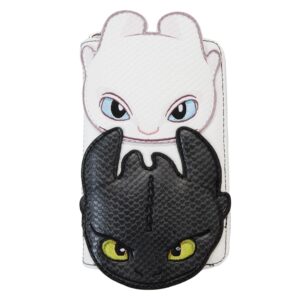 loungefly how to train your dragon light and night fury zip around wallet