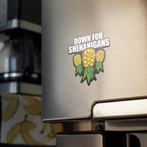 Down for Shenanigans Upside Down Pineapple Magnet for Cruise Door, Refrigerator and Car Bumper, Swinger Lifestyle Gifts, Size 4in