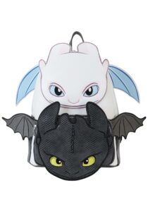 loungefly how to train your dragon light and night fury mini backpack