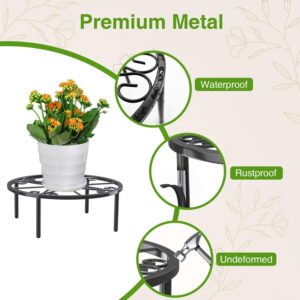 bussdis 10.24IN Short Plant Stand-Heavy Duty Flower Pot Stand, Potted Plant Holder, Anti-rust Metal Plant Pot Shelf for Room Indoor and Outdoor Courtyard, Gardens.