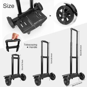 Relavel Folding Hand Truck, Lightweight Dolly Cart with 2 Big Wheels, Easier to Climb Stairs, Foldable Luggage Cart Perfect for Makeup Artists, Suitable for Moving Extra Large Makeup Case Backpack