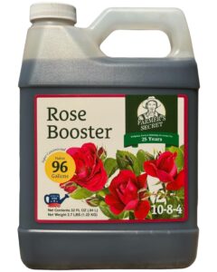 farmer's secret rose booster fertilizer (32oz) - super concentrated - formulated for all types of roses throughout the life cycle - encourages healthy growth and vibrant blooms