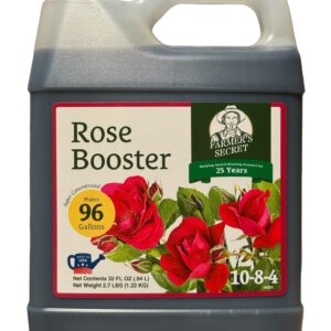 Farmer's Secret Rose Booster Fertilizer (32oz) - Super Concentrated - Formulated for All Types of Roses Throughout The Life Cycle - Encourages Healthy Growth and Vibrant Blooms