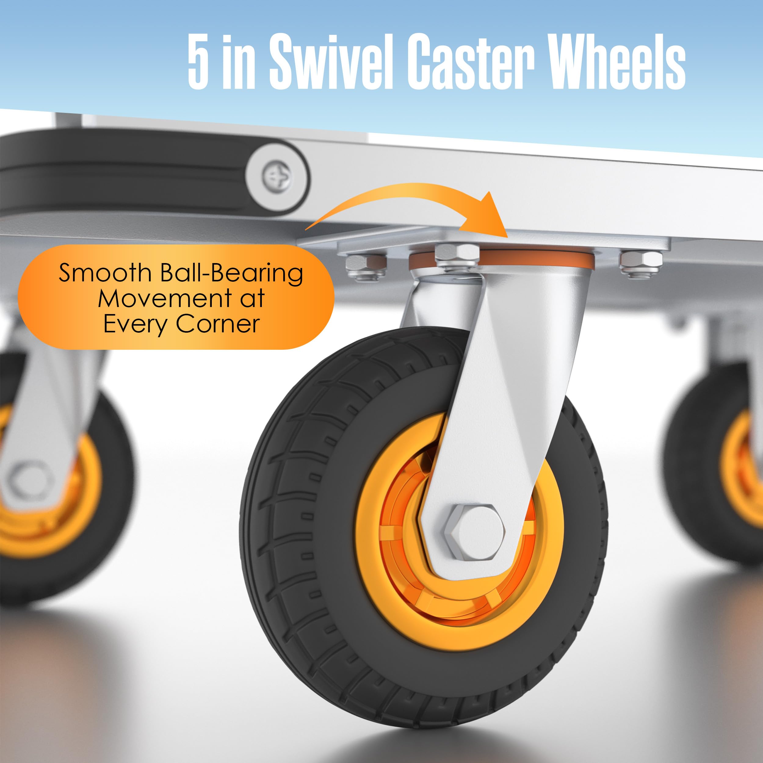 Houseables Platform Truck Cart, Flatbed Cart, Platform Cart, 2000 LB Capacity, Flat Cart, Flat Bed Cart, Foldable Push Cart Dolly, Flat Cart With Wheels and Handle, Platform Dolly, Heavy Duty, 36”x24”