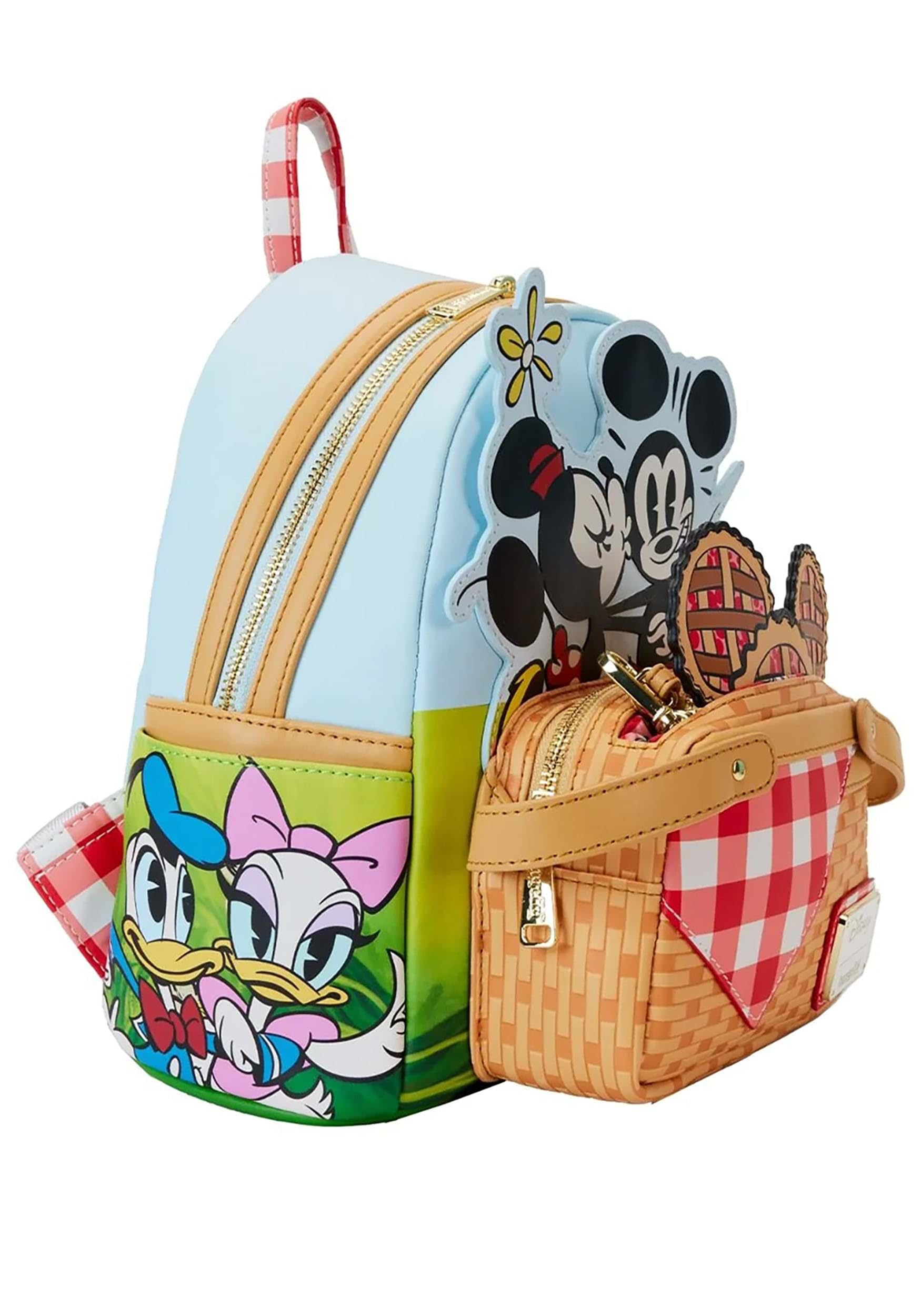 Loungefly Disney Mickey and Friends Picnic Basket Mini Backpack with Coin Bag