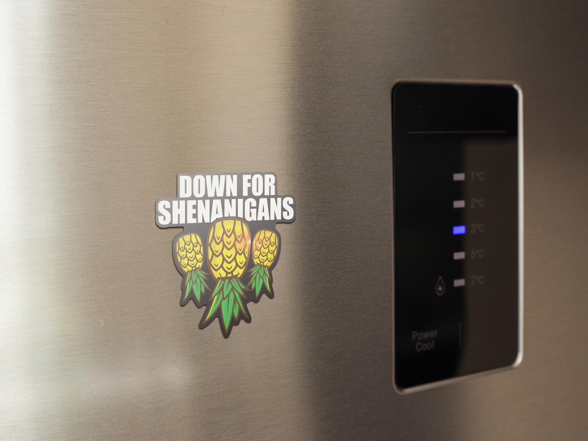 Down for Shenanigans Upside Down Pineapple Magnet for Cruise Door, Refrigerator and Car Bumper, Swinger Lifestyle Gifts, Size 4in