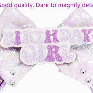 WW-WONDERFULWORLD Mouse Ears Birthday Headbands With Shiny Sequins Diamond Decoration, for Girls Costume Cosplay Glitter Party, for Kids & Adult, Purple; BR-1