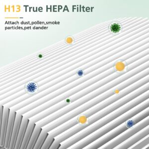 2 Pack H13 True HEPA Replacement Filter Compatible with Crane EE-5068 Air Purifier, Part Number HS-1946