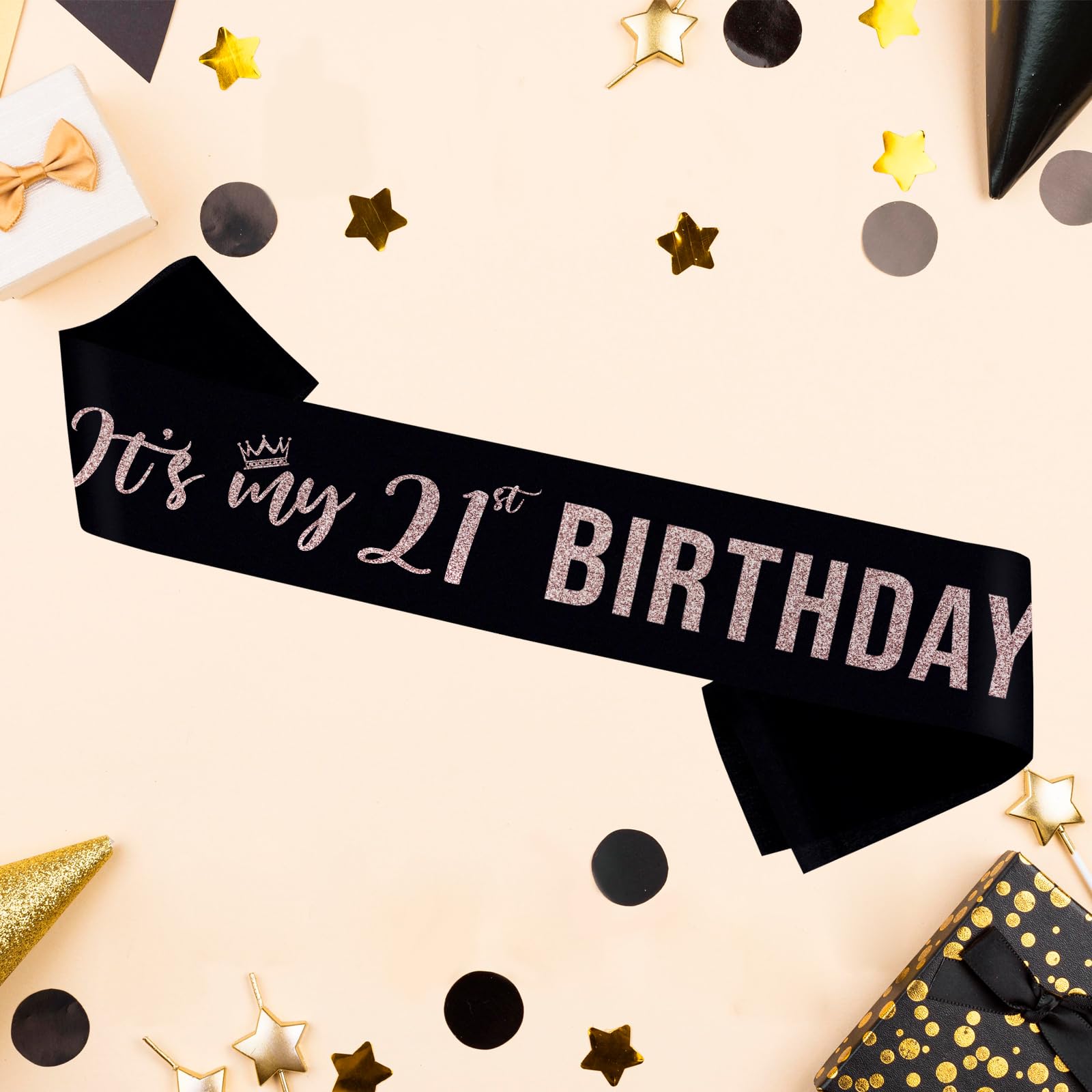 It’s My 21st Birthday Sash,21st Birthday Sash Decor,Glitter 21st Birthday Gifts for Women,Happy 21st Birthday Party Decorations