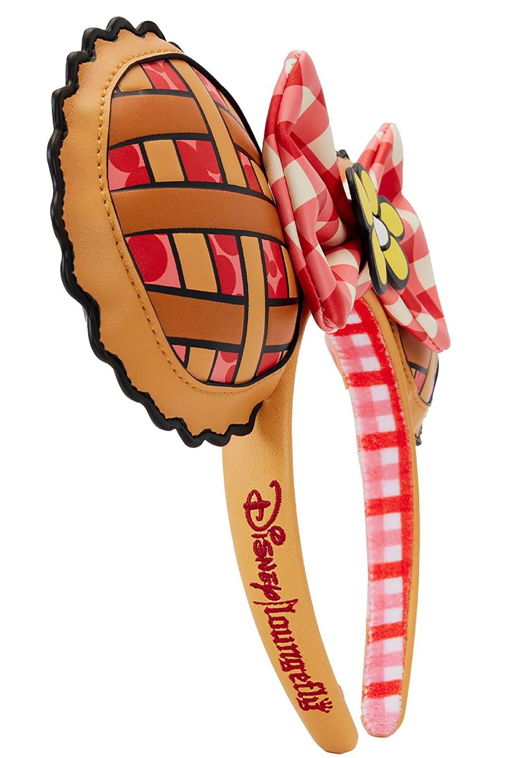 Loungefly Disney Minnie & Mickey Picnic Ear Headband Headbands Standard, Red,tan,yellow