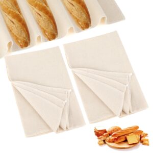 2pcs proofing cloth for bread baking 14x18 inches linen cloth reusable bread proofing cloth thick baking bread cloth for dough, baguettes, loaves, pastry, homemade bread