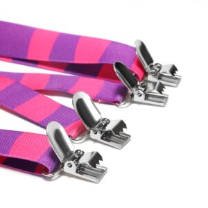 ASVP Shop Suspenders Cheshire Cat Stripe Pink - Purple Alice In Wonderland Costume