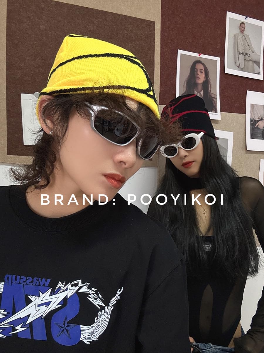 Pooyikoi Knitting Hat Men Women Quality Cap Warm Cap Harajuku Beanie Gothic Spider Pattern Wool Acrylic Y2k Knitted Hat