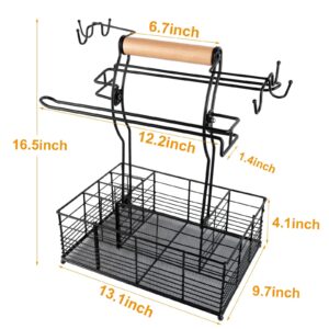 Concons Grill Caddy, BBQ Caddy for Outdoor Grill, Camping Essentials, Camping Accessories, Outdoor Kitchen BBQ Grill Accessories for Camper, Tailgate Essentials, Grilling Gifts for Men