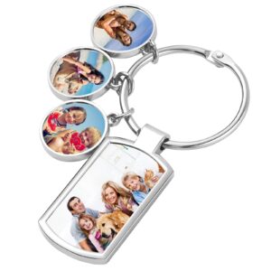 BEXOA EDC Custom Keychain with Picture - Personalized Photo Engrave Text Keychains for Women Men Boyfriend Mother's Day Gifts