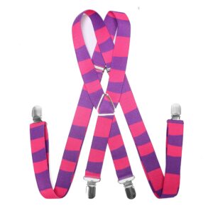 asvp shop suspenders cheshire cat stripe pink - purple alice in wonderland costume