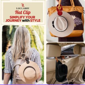 LOULARRY Magnetic Hat Clip for Travel on Bag | Fashionable Travel Accessories For Women | Leather Hat Holder With Strong Magnet For Handbags, Purses, Backpacks, Luggage, And Totes