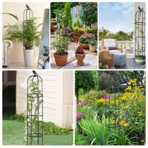 Garden Trellis for Climbing Plants Outdoor, 6ft Tall Plant Trellis Support for Potted Plants Climbing Vine Rose Clematis Vegetable Cucumber Trellis, Garden Obelisk Trellis