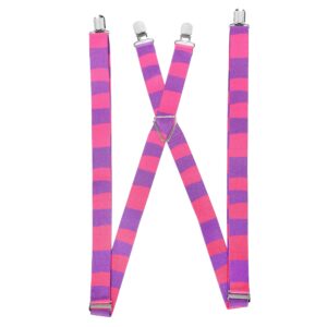 ASVP Shop Suspenders Cheshire Cat Stripe Pink - Purple Alice In Wonderland Costume