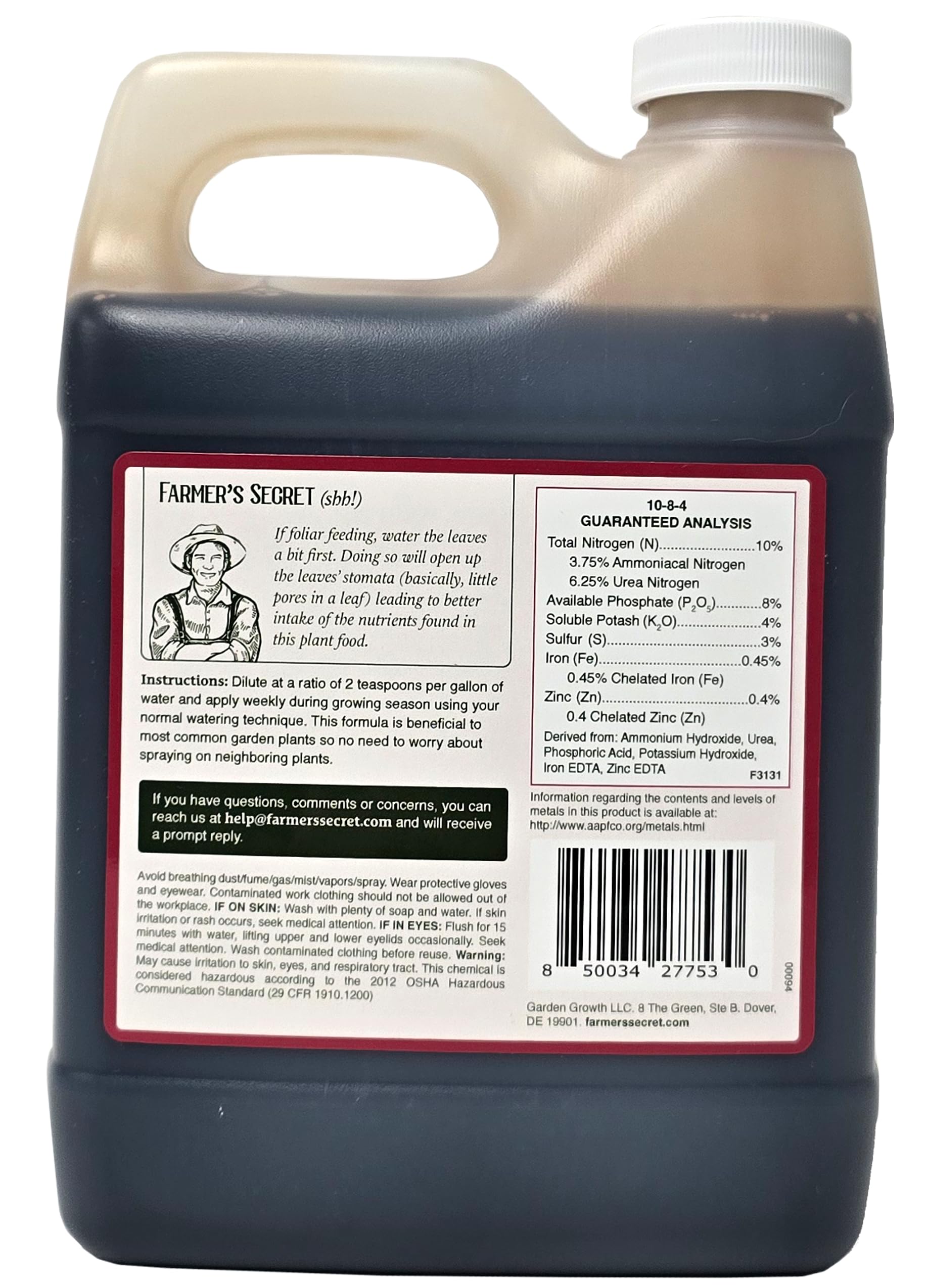 Farmer's Secret Rose Booster Fertilizer (32oz) - Super Concentrated - Formulated for All Types of Roses Throughout The Life Cycle - Encourages Healthy Growth and Vibrant Blooms