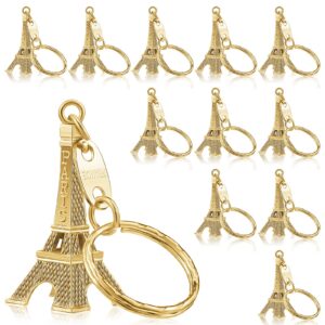 Fumete 80 Pieces Eiffel Tower Keyring Retro French Souvenirs Keychain for Christmas Gifts(Gold)