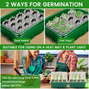 MYMULIKE Seed Starter Tray, 5PCS Seed Starter Kit with Humidity Dome, Seedling Starter Tray 60 Cells Total, Mini Greenhouse for Indoor Plants, Indoor Germination Kit (Seed Starter Tray)