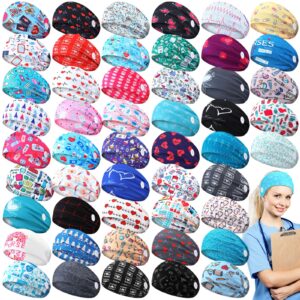 hotop non-slip elastic women's headbands with buttons - ear protection for nurses, doctors, sports - hair bands, head wraps with gifts