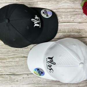 Embroidered Matching Mr Mrs EST 2024 Hats, Black White Bride Groom Dad Hat Baseball Caps, Gifts for Anniversary Newlywed Honeymoon