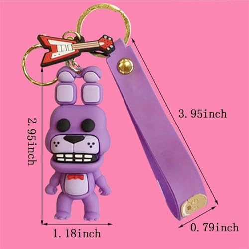 NOBLECARE 5PCS FNAF Keychain+50PCS FNAF Stickers|3.95x2.95/Fnaf Keychains, Fnaf Party Favor, Fnaf Party Favors, Fnaf Gift, Fnaf Gifts, Fnaf Keychains For Backpacks–Accessory