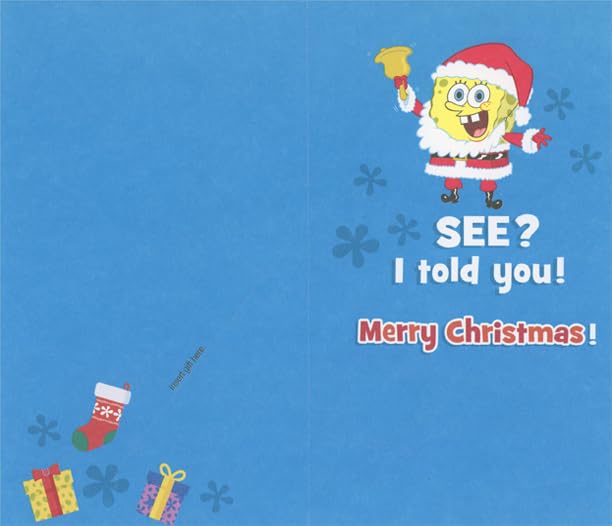 American Greetings SpongeBob Best Christmas Ever Money Holder/Gift Card Holder Christmas Card