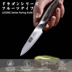 HOSHANHO 3.75 inch Paring Knife, Japanese AUS-10 High Carbon Stainless Steel Small Kitchen Knife, Ultra Sharp Fruit Knife with Ergonomic Pakkawood Handle