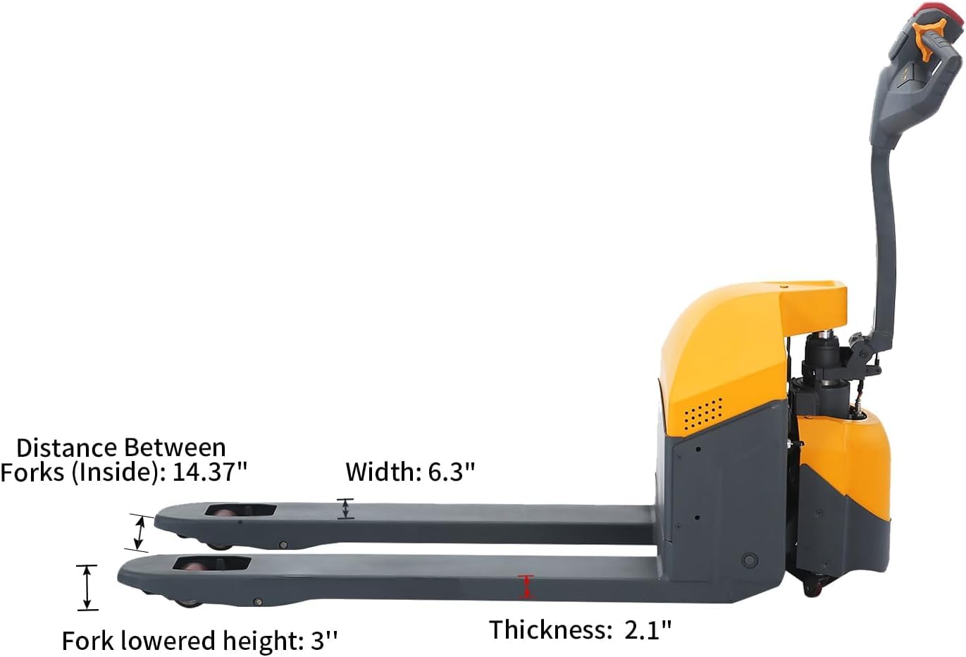 T Tory Carrier Full Electric Pallet Jack Truck 4400lbs Capacity 48" x27" Fork Size Powered Pallet Trucks, Built-Out Charger Suitable for Narrow Space, Indoor Handling & Lifting