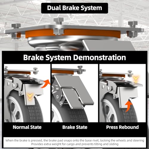 Heavy Duty Platform Truck Cart, Flatbed Cart Folding Hand Trucks, 2200lbs, with 6" Swivel Brake Casters, Foldable for Easy Storage (36" x 24")