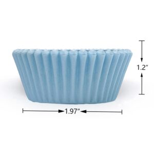 qiqee 300 Counts Cupcake Liners Cupcake Cups Food Grade 6 Solid Blue Colors Cupcake Papers Muffin Baking Cups Cupcake Wrappers (Standard Size)