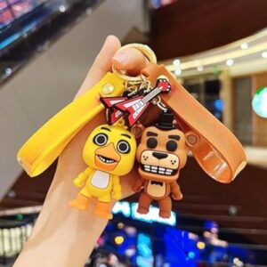 NOBLECARE 5PCS FNAF Keychain+50PCS FNAF Stickers|3.95x2.95/Fnaf Keychains, Fnaf Party Favor, Fnaf Party Favors, Fnaf Gift, Fnaf Gifts, Fnaf Keychains For Backpacks–Accessory