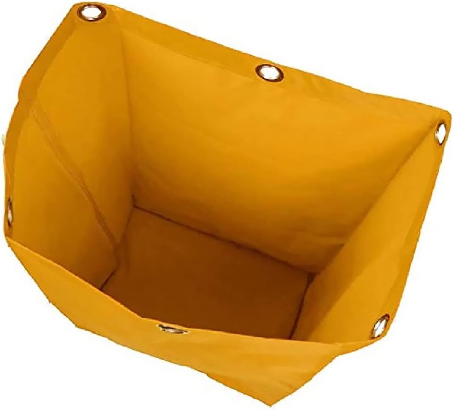 Replacement Janitorial Cart Bag-16 x 11 x 27inches, High Capacity Waterproof Thickened Housekeeping Commercial Janitorial Cleaning Cart Bag with 6 Brass Grommets - 23 Gallon (Yellow)