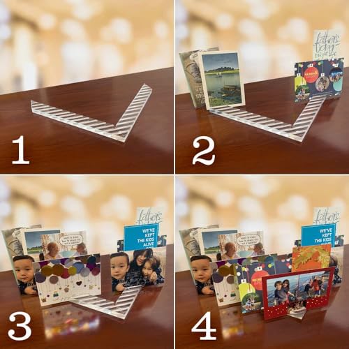 Christmas Card Display and Organizer for Table Shelf Desk Mantel | Holds up to 30 Cards | Holder for Greeting Cards Birthday Cards Photos Postcards & More! | Crystal Clear Solid Acrylic | A Unique