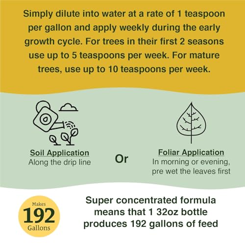 Farmer's Secret Fruit Tree Booster Fertilizer (32oz) - Super Concentrated and Phosphorus Rich - Formulated for All Fruit Trees Including Peach, Banana, and Apple