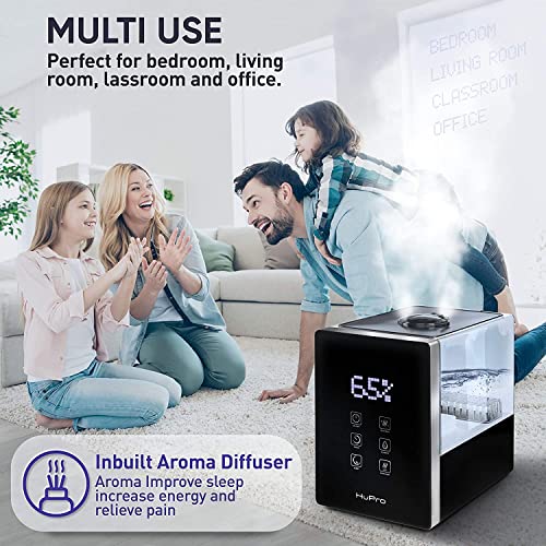 Top Fill Cool Mist & Warm Mist Humidifier for Large Room Home Bedroom Living Room 6L Big Capacity, Air Ultrasonic Humidifiers with Essential Oil Diffuser, Quiet for Baby, Good for Asthma and Allergies