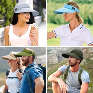 Sukeen Cooling Visor Cap for Women&Men, 2 in 1 Zip-Off Sun Hat with UV Protection for Outdoor Sports Golf Travel Tennis Beach Beige