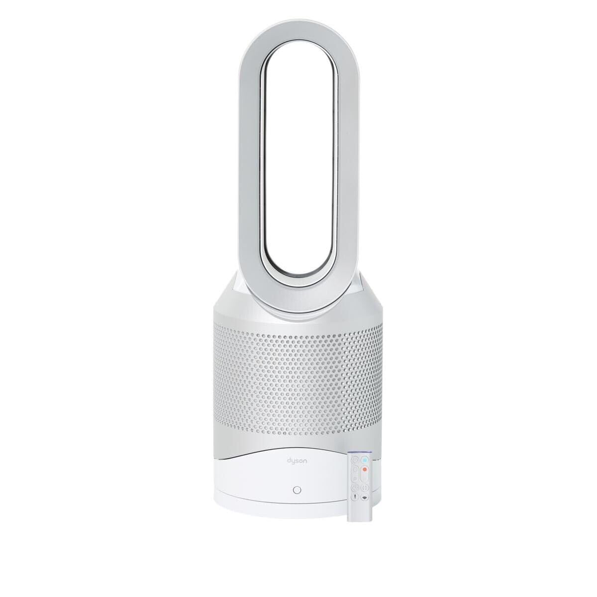 Dyson Pure Hot + Cool Desk Purifier, Purifying Heater + Fan, White and Silver, Non-WiFi with Remote, HP01 (Renewed)