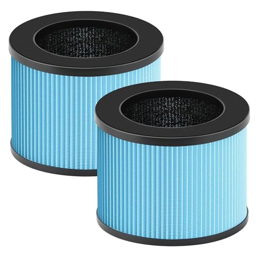 MK01 & MK06 True HEPA Filter Replacement for MK01 MK06, TZ-K1 and DH-JH01 Air Purifier, Standard Version, Blue, 2 Pack